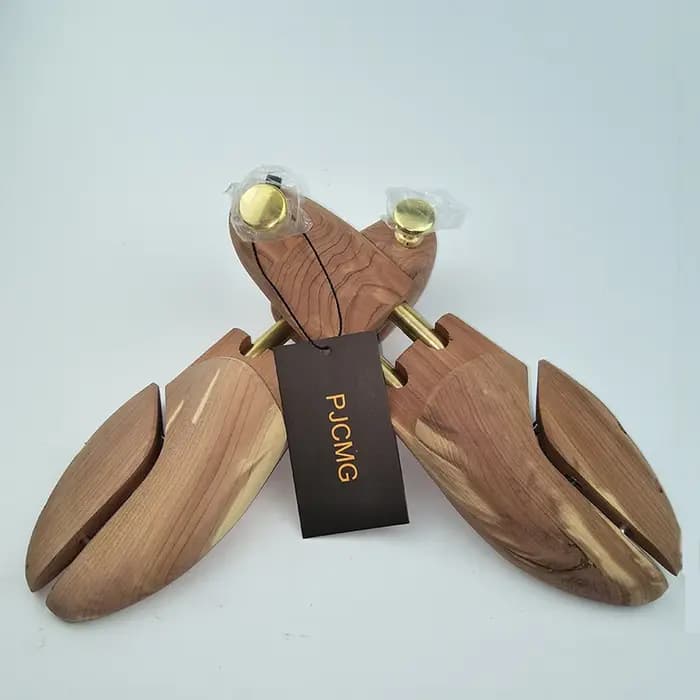 Arbre à chaussures réglable en bois de cèdre rouge à double tube pour hommes