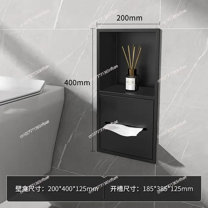 Armoire de rangement encastrée pour salle de bain en acier inoxydable