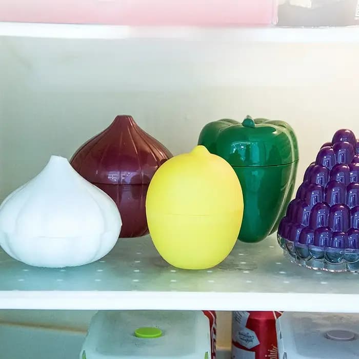 Boîte alimentaire organisateur créatif bac à légumes récipients oignon ail avocat tomates citron vert poivre frais stockage cuisine