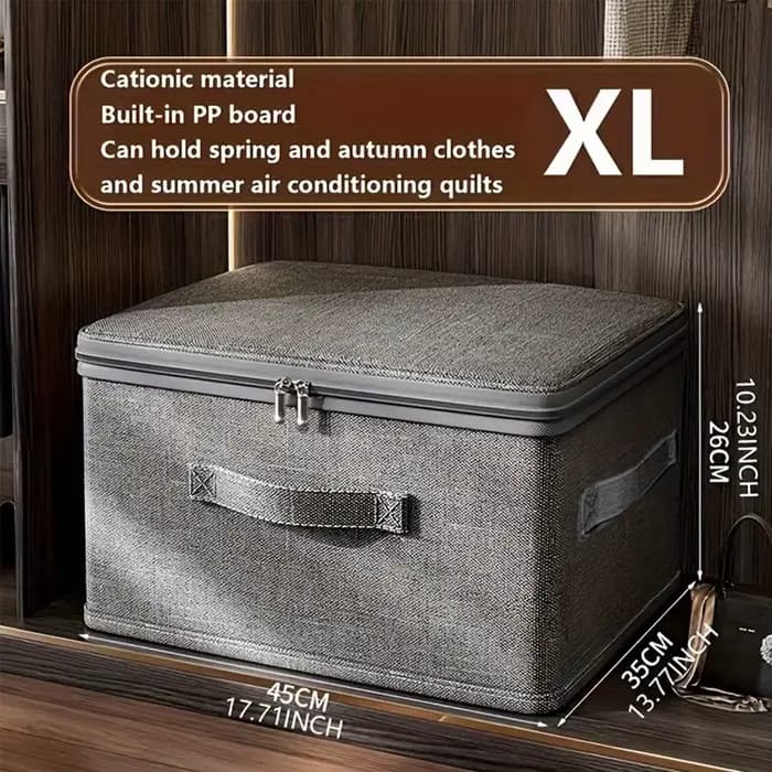 Boîte de rangement pliable en tissu surdimensionnée avec couvercle, organisateur de garde-robe de gr