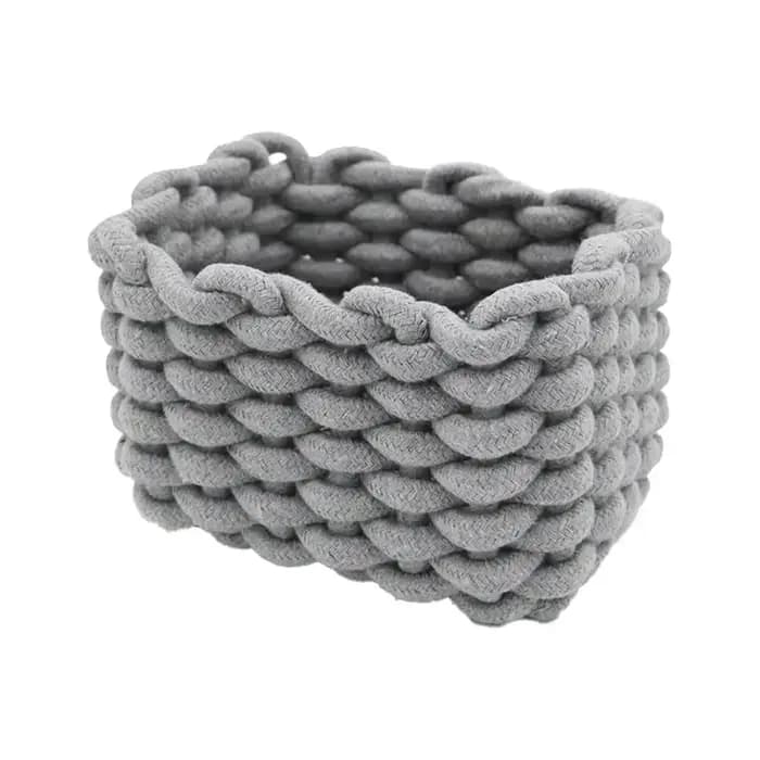 Panier de rangement rectangulaire multifonctionnel en corde épaisse tressée pour organiser et stocker divers articles et collations 