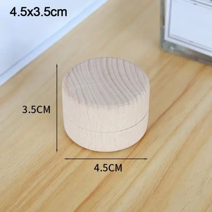 Petite boîte de rangement ronde en bois pour bijoux faits à la main