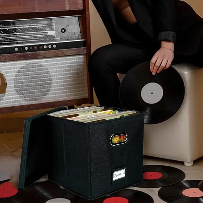 Boîte de rangement pour disques vinyles