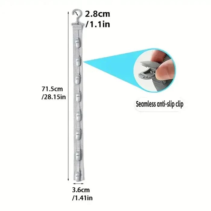 Support de rangement pour chapeaux avec 8 pinces - Peut contenir 8