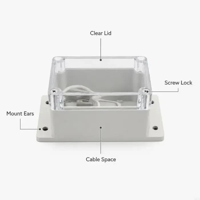 Boîte câblage électrique avec couvercle transparent, boîtier projet en plastique pour sur panneau,