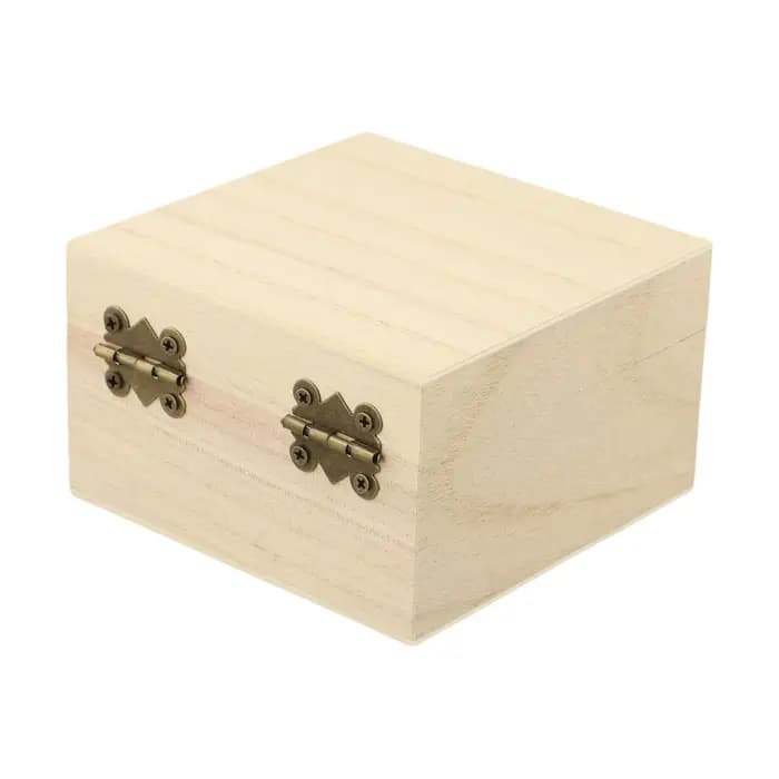 Boîte de rangement carrée en bois rétro