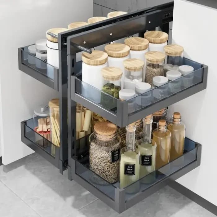 Supports de rangement d'angle extractibles
