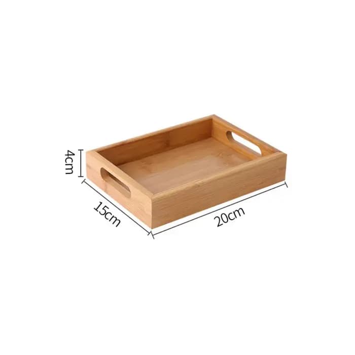 Nouveau plateau de rangement rectangulaire en bois massif pour la maison