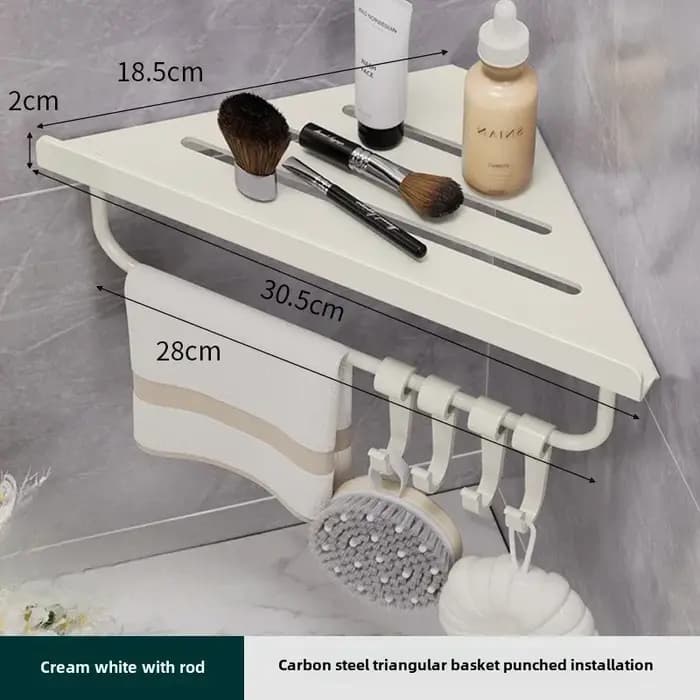 Étagères de salle de bain étagère de vidange triangulaire sans perçage