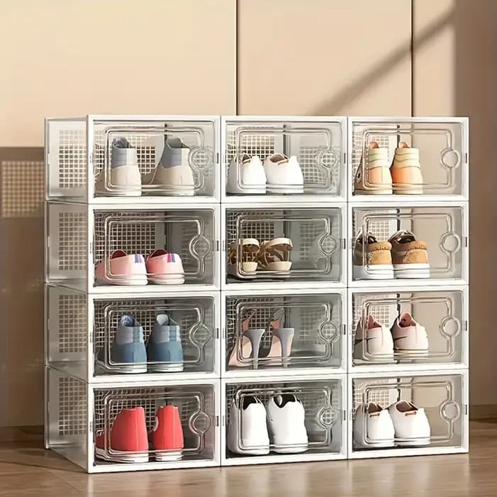 Boîte à chaussures modulaire peu encombrante de grande capacité 6 pièces