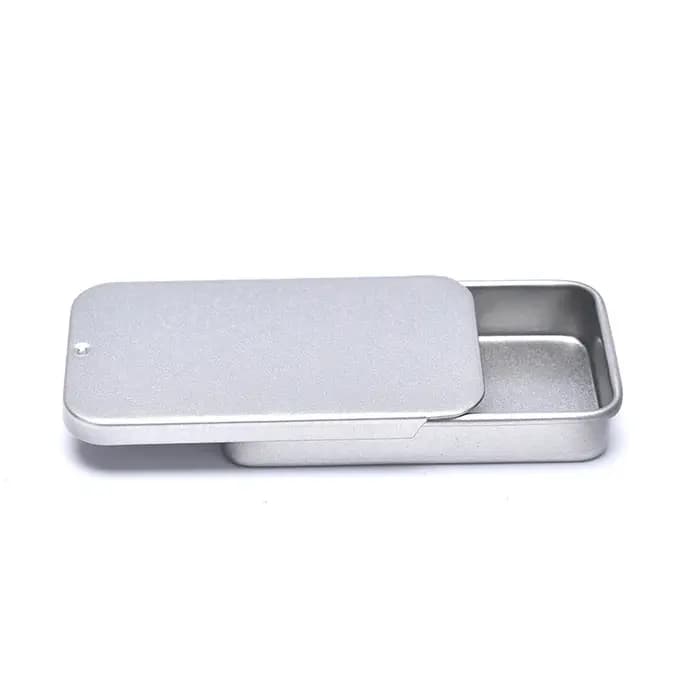 Boîte de rangement en fer avec couvercle coulissant pour bijoux