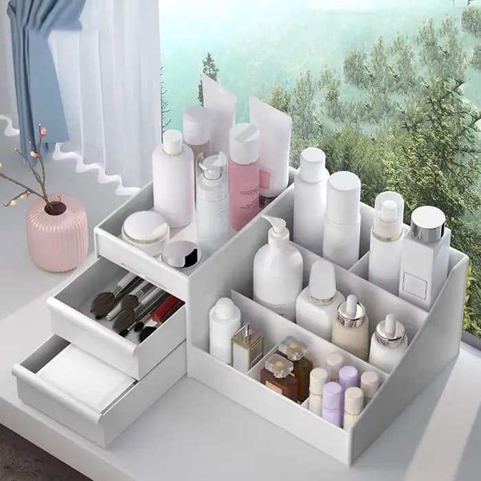 Nouveau tiroir boîte de rangement de maquillage finition dortoir étagère en plastique cosmétiques soins de la peau