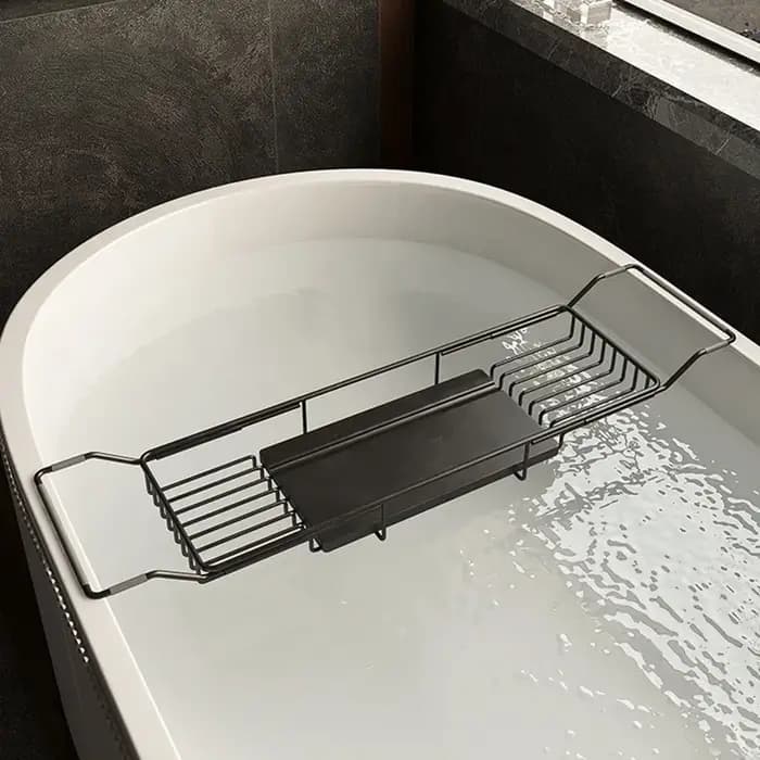 Étagère rétractable multifonctionnelle pour baignoire