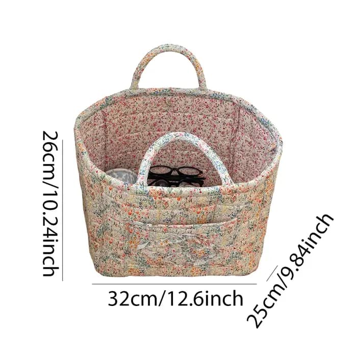 Bac de rangement pour linge pastorale en tissu avec poignées faciles à transporter