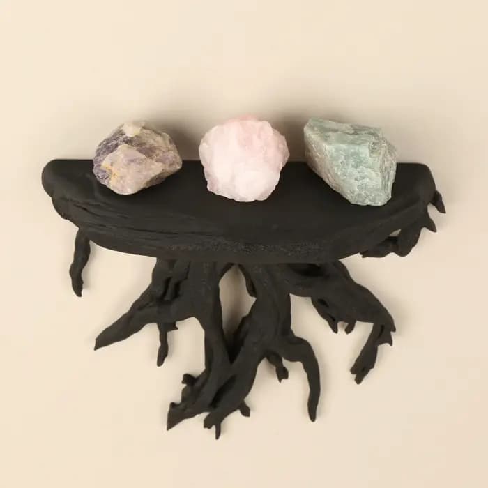 Étagère murale en forme de racine d'arbre de style gothique pour rangement et décoration