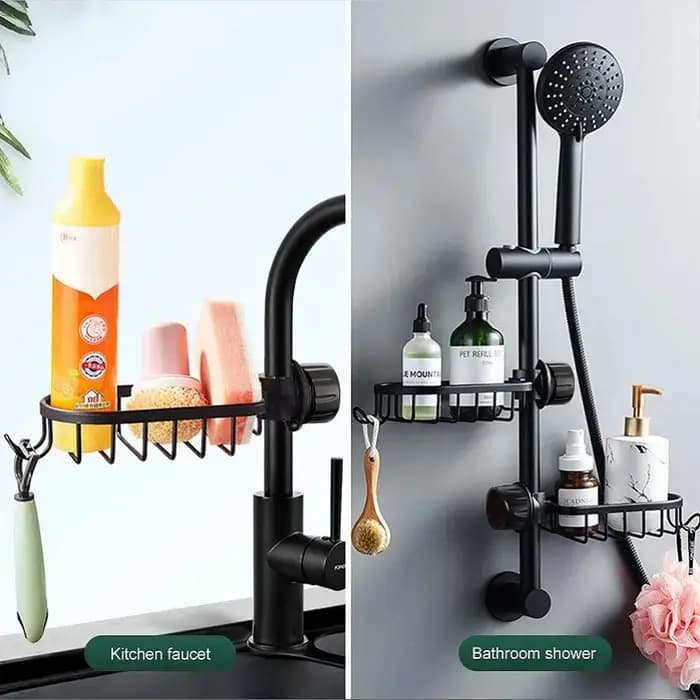 Support de rangement pour robinet de salle de bains