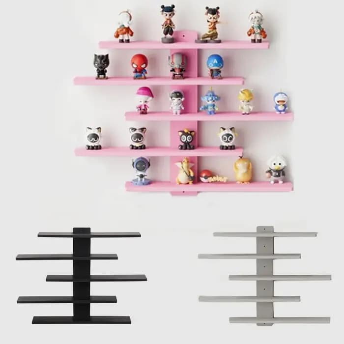 Étagère murale réglable à 5 niveaux pour figurines, objets de collection et petits blocs de construction - Décoration moderne pour la maison