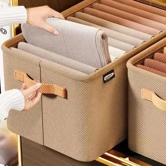 Organisateur de rangement portable pour chambre à coucher : Boîtes pliables en tissu pour pantalons