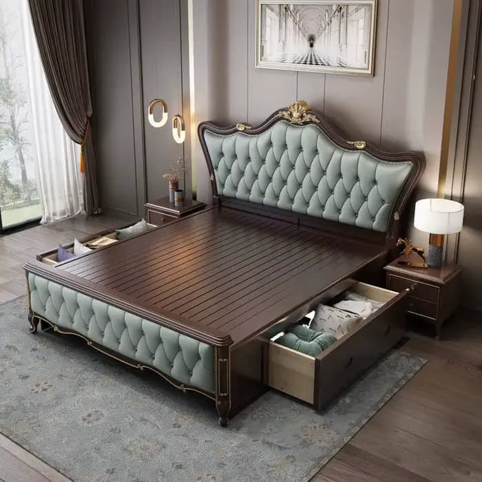 Lit King Size Moderne avec Rangement