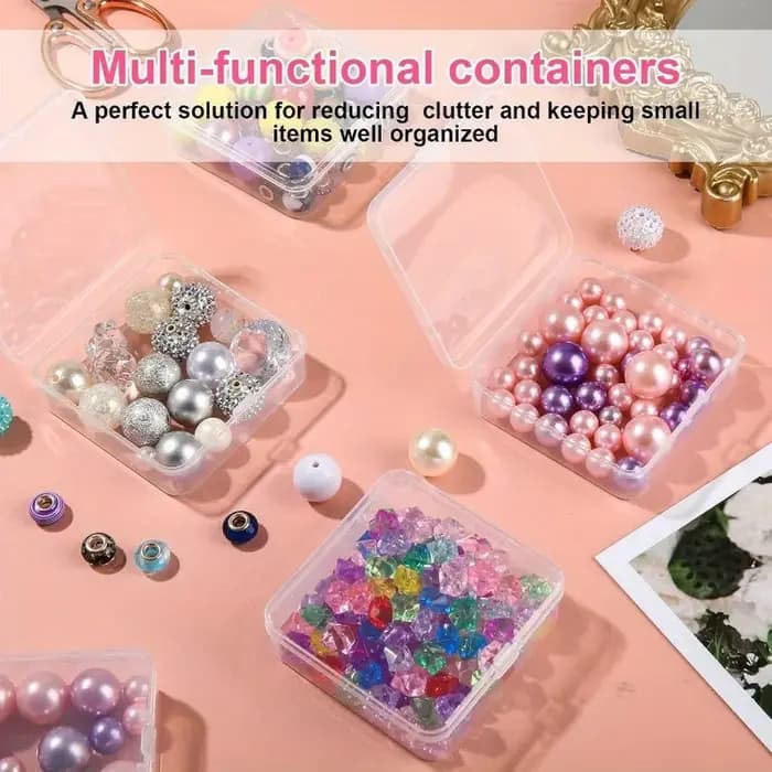 50 boîtes de rangement en plastique transparent avec couvercles transparents - Contenants d'organisation empilables et