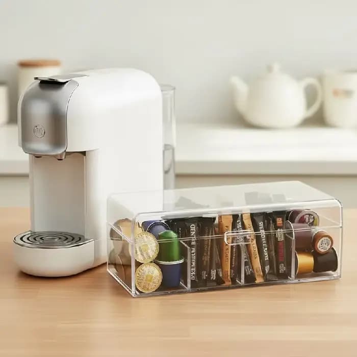 Boîte de rangement à 4 compartiments avec couvercle