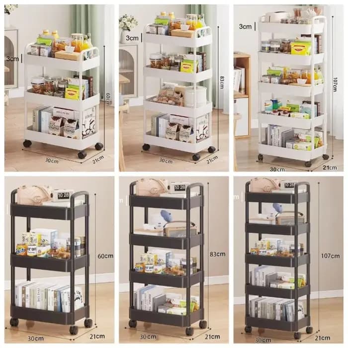 Petit chariot de rangement multi-niveaux mobile pour la maison