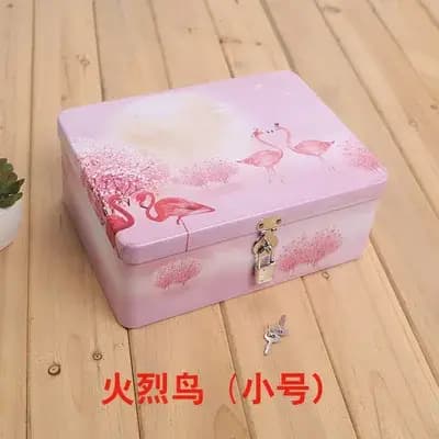 Petite boîte de rangement verrouillable pour cosmétiques et bijoux
