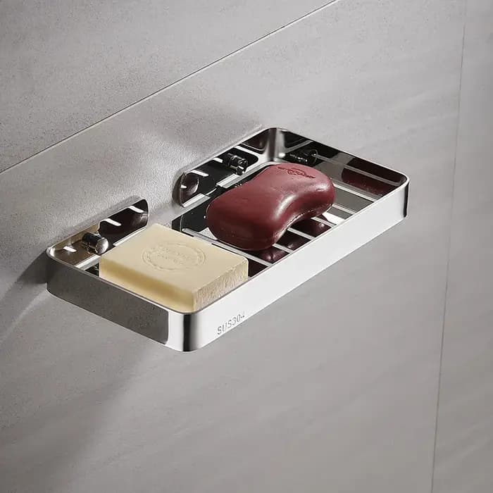 304 acier inoxydable salle de bain étagère murale savon éponge organisateur support de la boîte Gel douche shampooing