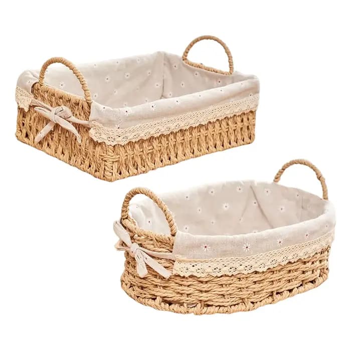 Paniers de rangement tissés à la main avec boîte à cosmétiques Foy