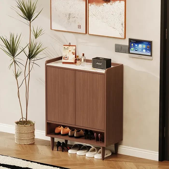 Salon Vintage chaussures étagère bois luxe gain de place étagère à chaussures système de rangement M