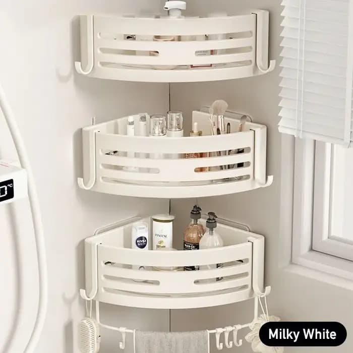 Étagère de rangement murale blanche pour salle de bain