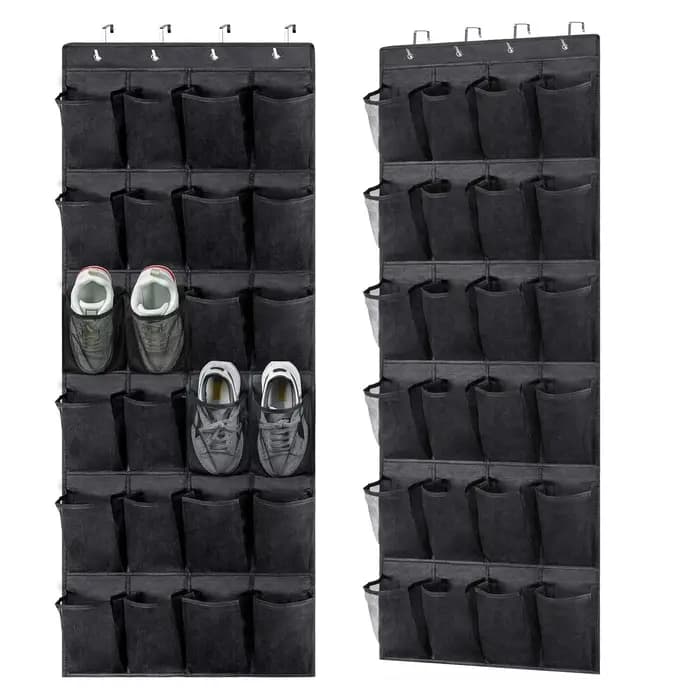 Étagère à chaussures au-dessus de la porte avec 24 grandes poches en maille