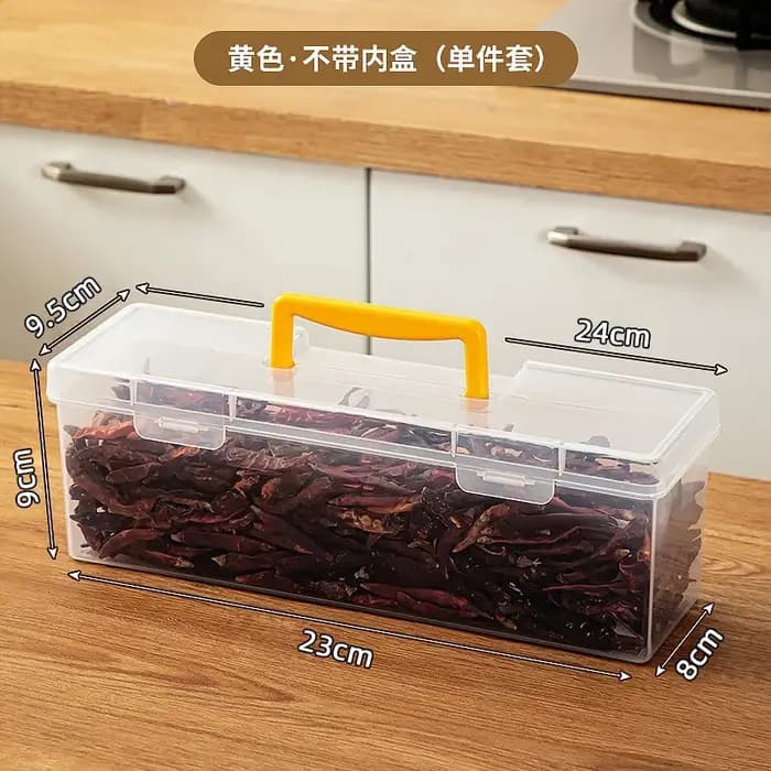 Boîte de rangement transparente grande capacité pour épices avec poignée, conteneur à assaisonnement