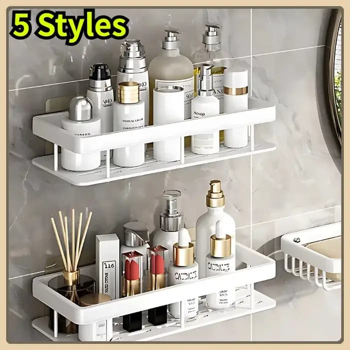 Étagère de salle de bain, organisateur de rangement de cuisine, support à shampoing en alliage d'aluminium, étagère de douche, accessoires de salle de bain, étagère sans perçage