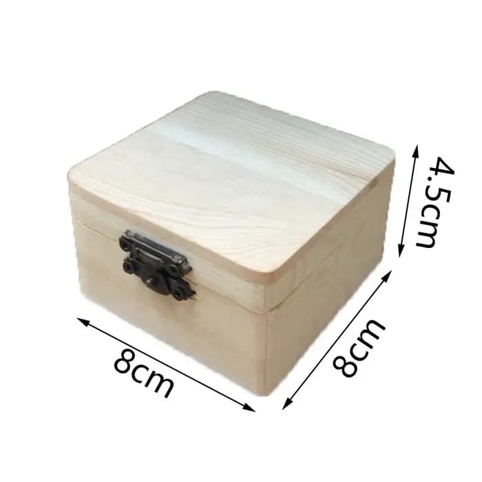 Boîte d'emballage en bois naturel uni 8x8x4.5cm