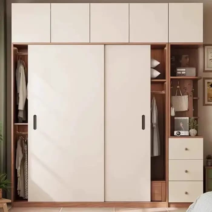 Armoire de rangement coulissante mobile de style rétro français