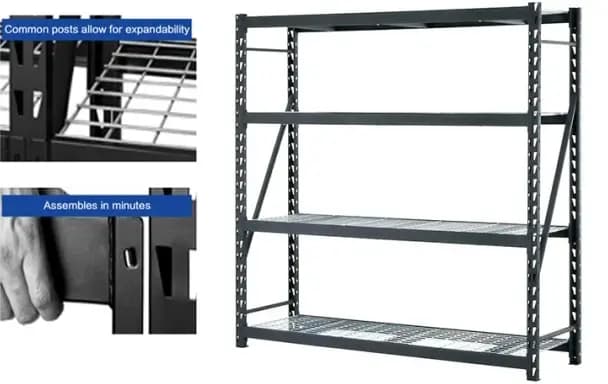 Étagère de rangement réglable à 4 niveaux en métal