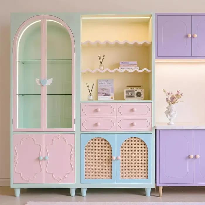 Organiser étagère Salon armoires Salon étagères debout maison armoire vitrine américain Muebles Hogar accessoires pour la maison