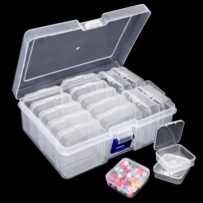 La boîte d'emballage indépendante transparente est des organisateurs de petites perles, des étuis de rangement en plastique, Mini stockage de perles transparentes