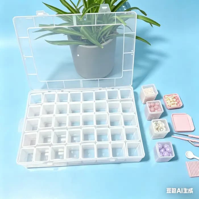 Ensemble de 20/40 boîtes de rangement transparentes en plastique grande capacité - utilisées pour ranger les perles