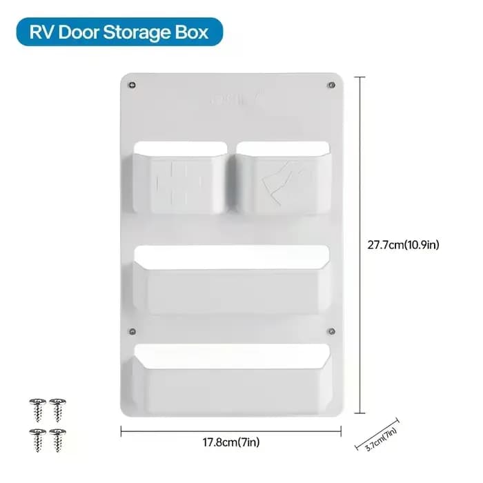 Poche de porte blanche efficace pour le rangement Kassett ; Conçu pour le compartiment des toilettes dans les caravanes