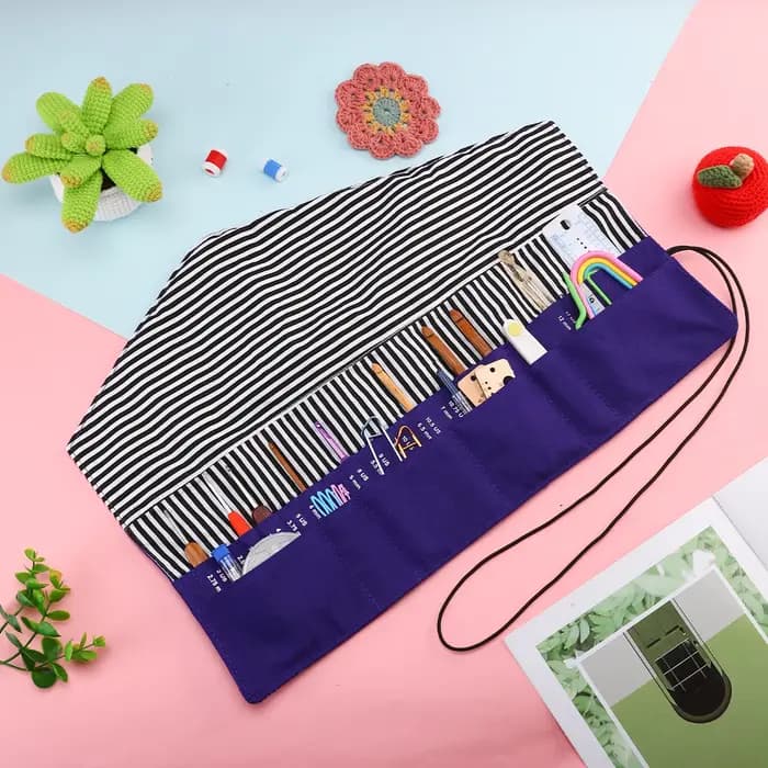 Sac de rangement vide pliable pour aiguilles à tricoter