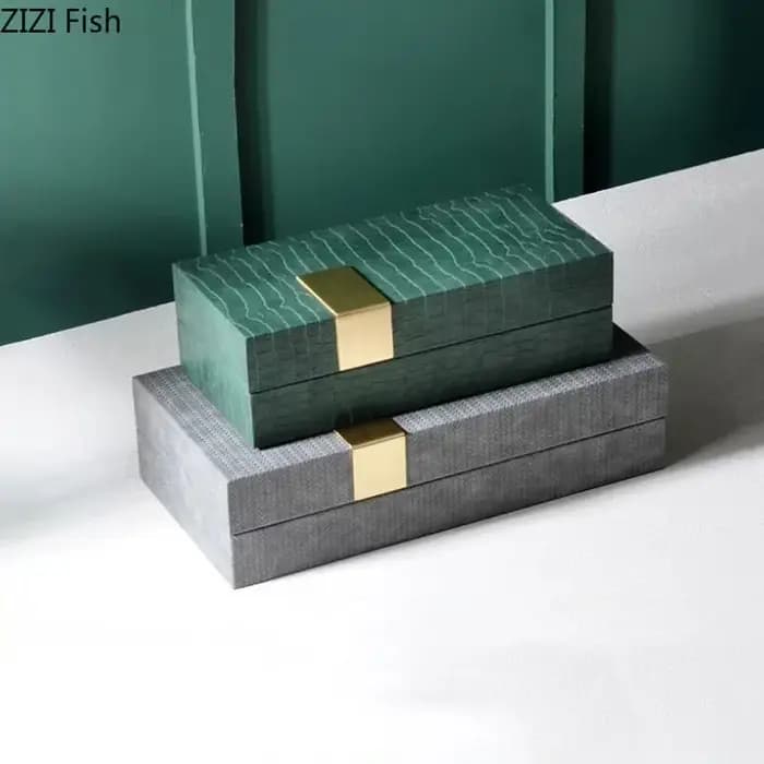 Boîte à Bijoux Décorative en Cuir