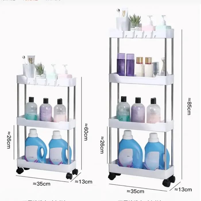 Poussette chariot étagère sol multicouche salle de bain