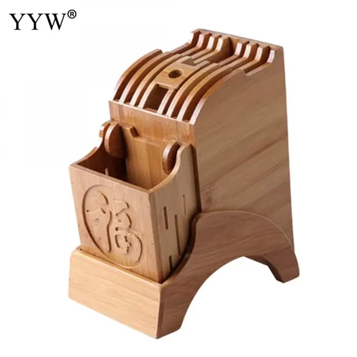 Rangement opaque en bambou T1 pour couteau