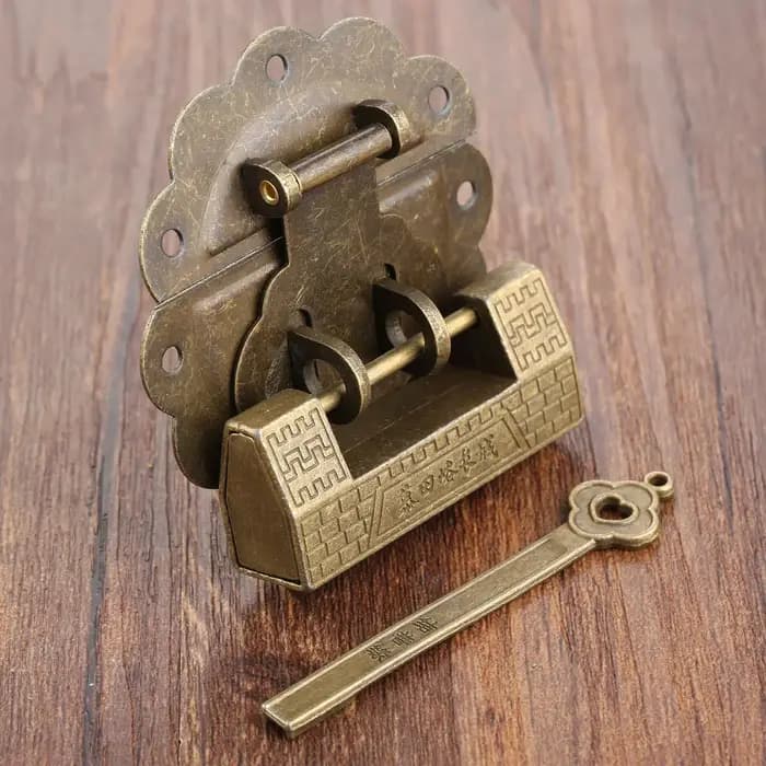 Fermoir à loquet et verrou en Bronze Antique pour meubles