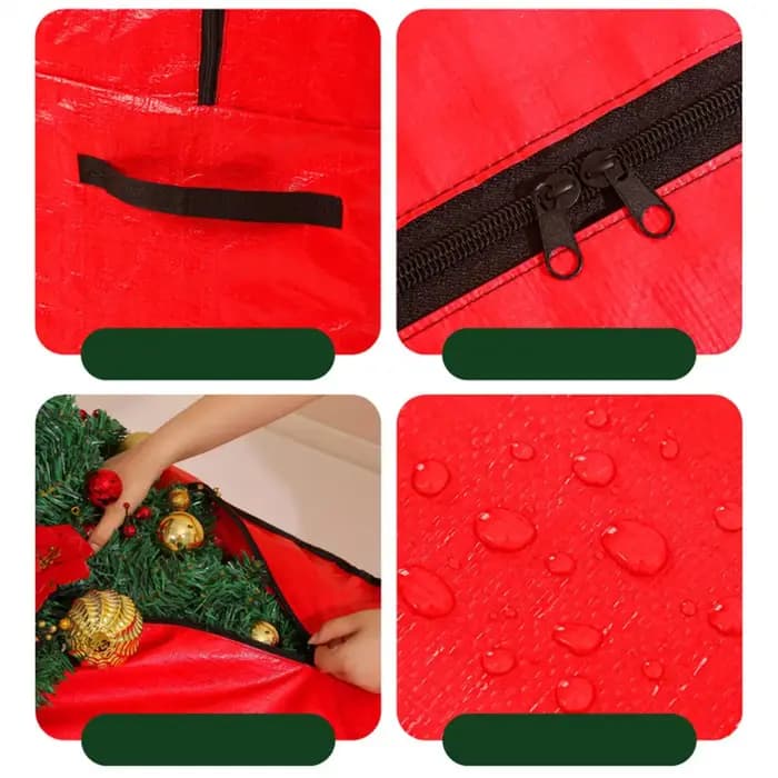 Sac de rangement pour sapin de Noël avec poignées renforcées et double fermeture éclair