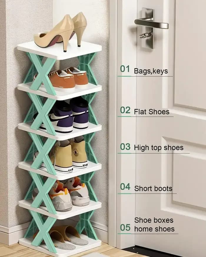 1Pc nouveau étagère à chaussures multicouche ménage empilable armoire