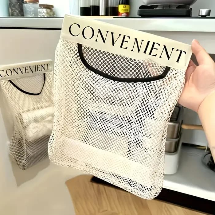 1 grand sac de rangement mural en maille
