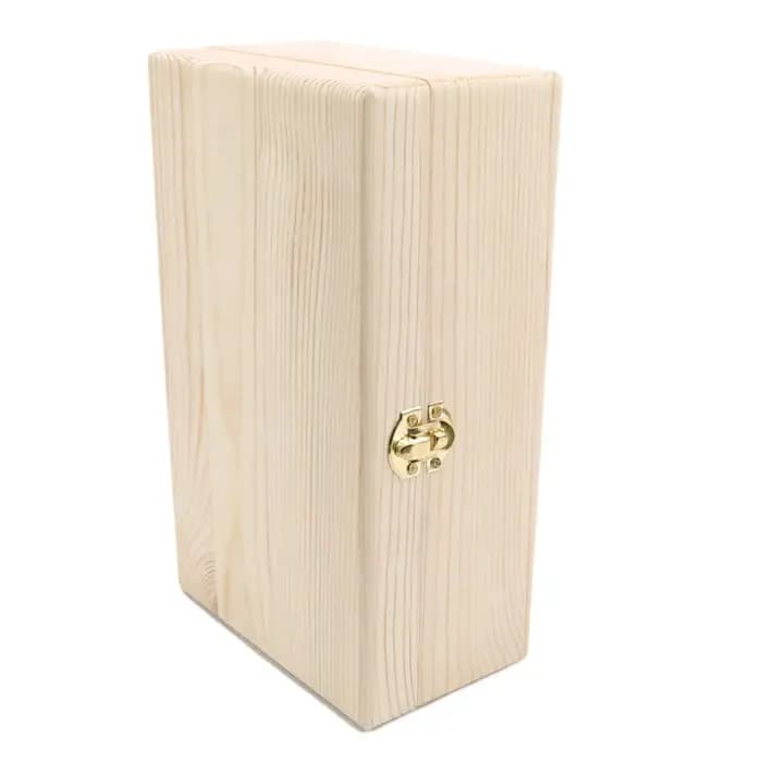 Coin couleur Pinus Sylvestris boîte de rangement rectangulaire en bois couvercle rabattable boîte-cadeau